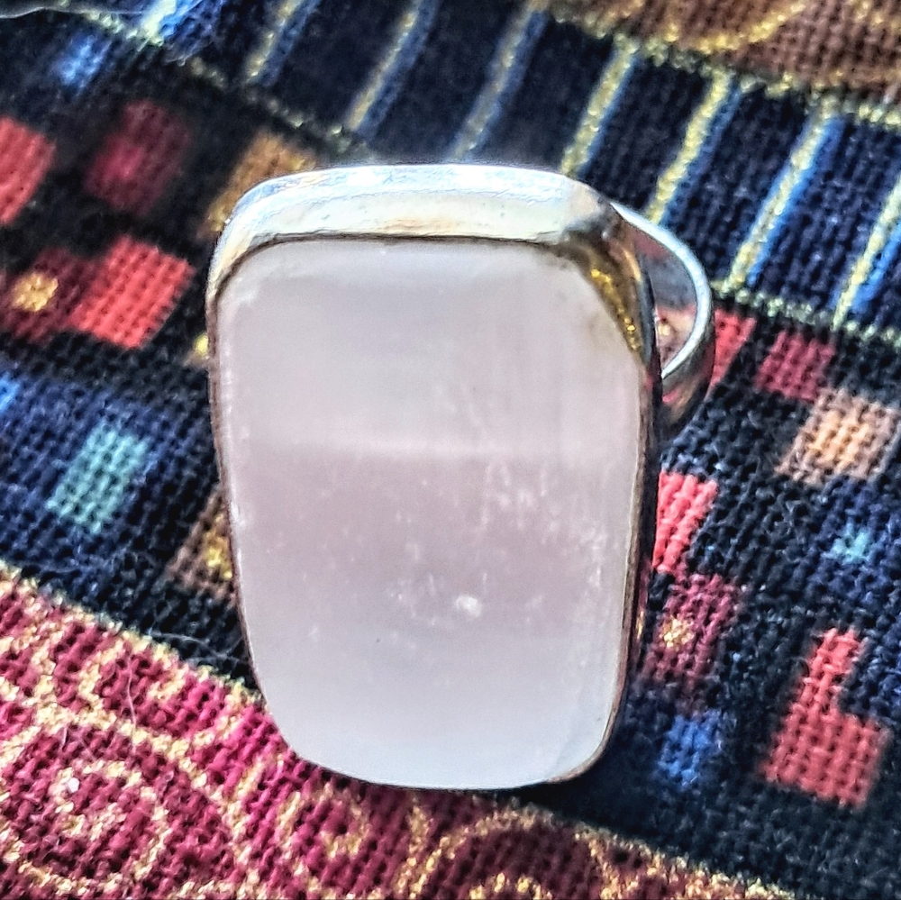 💎HOLD for Cindy.💎Vintage Sterling Silver Selenite Ring, Size 7 - Picture 8 of 8